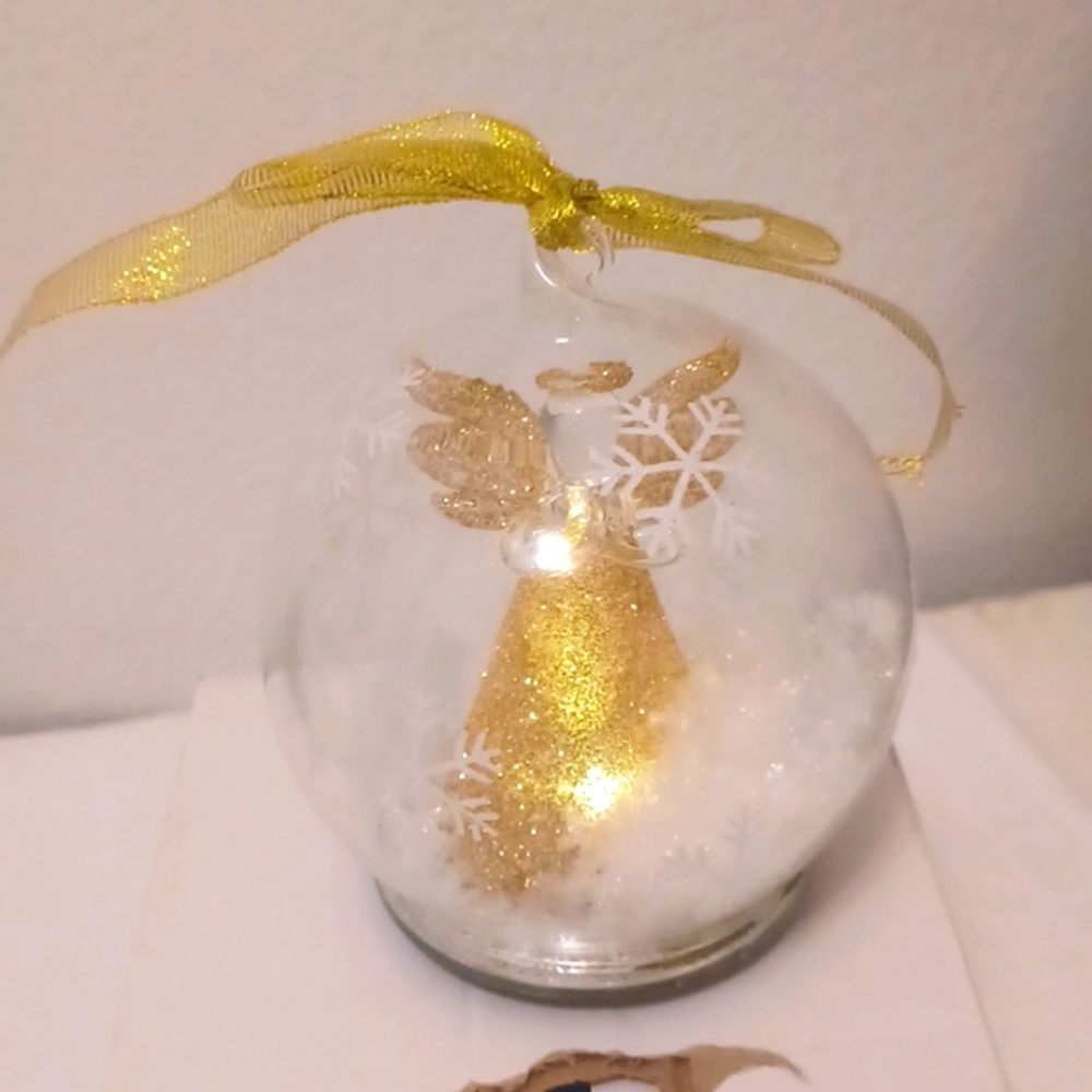 Light Glass QVC Christmas Angel Changing Color Globe Ornament